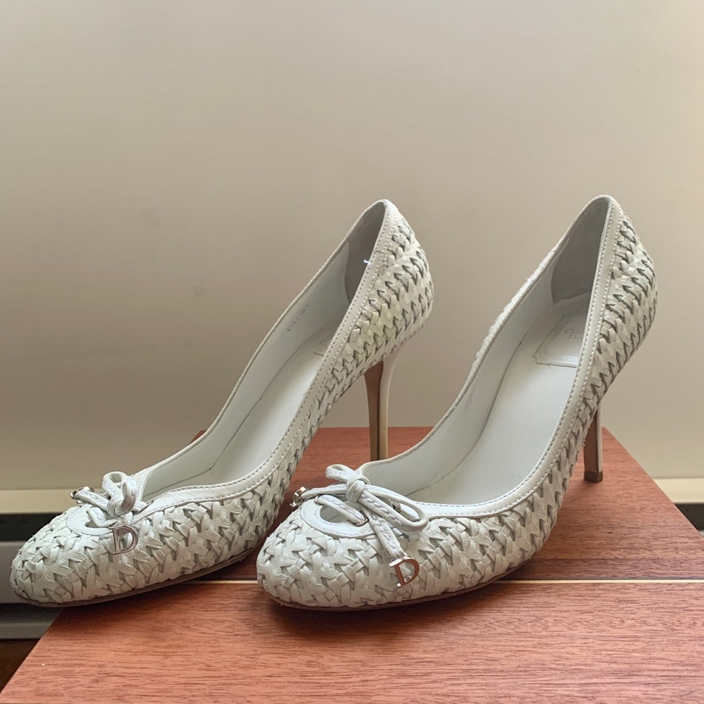 COPY - Christian Dior White Woven Pump